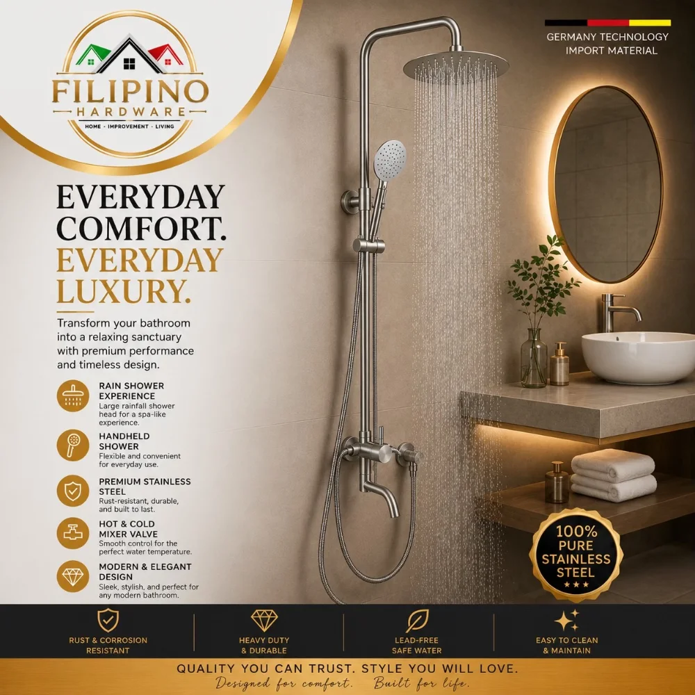 YC-505 | Pure 304 Stainless Steel Rain Shower System Set - Image 3