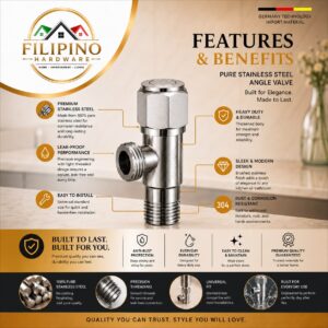YC-103 | SUS304 Stainless Angle Valve 1Way | Size1/2