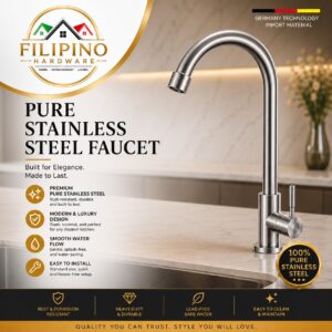 YC-301 | Pure 304 Stainless Steel Kitchen Faucet