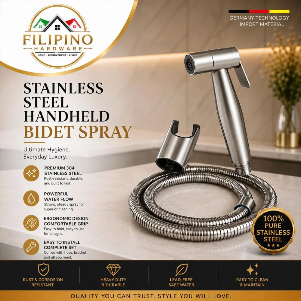 YC-407 | Pure 304 Stainless Steel Handheld Bidet Sprayer Set