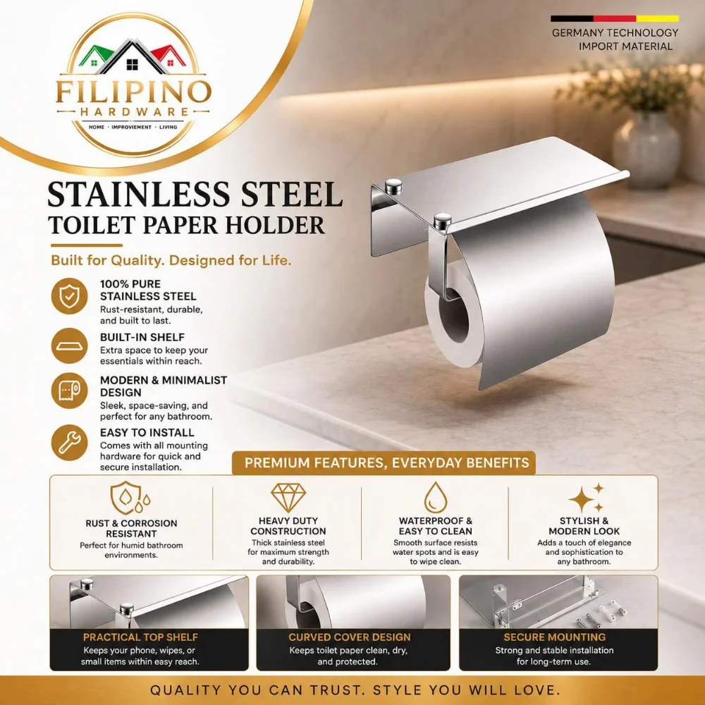 YC-623 | SUS304 Pure Stainless Steel Toilet Paper Holder - Image 3