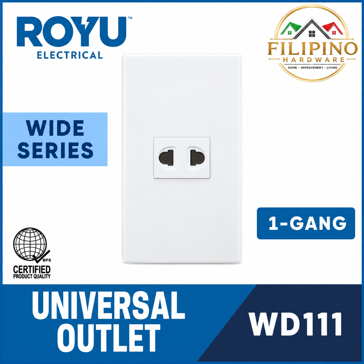 ROYU 1 Gang Universal Outlet Wide Series