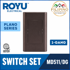 1 Gang ROYU Switch Plano Series Dark Gray