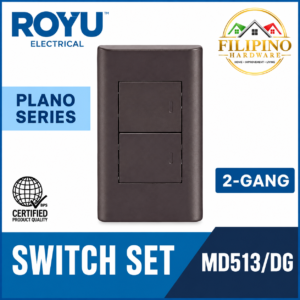 2 Gang ROYU Switch Plano Series Dark Gray