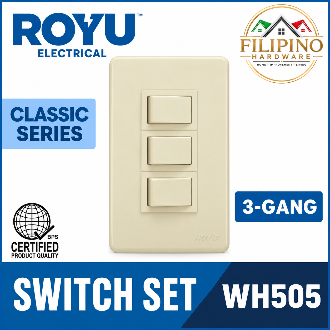 ROYU 3 Gang Switch Classic Series