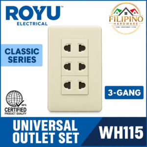 ROYU 3 Gang Universal Outlet Classic Series