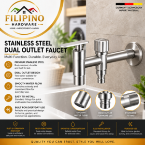 YC109 | 304 Stainless Steel Two Way Faucet Wall Mounted Dual Outlet Water Tap Bibcock Kitchen Bathroom