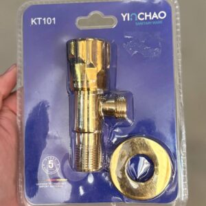 KT101 | Stainless Angle Valve Gold 1 Way Water Pipe Connector Plumbing Adapter Fitting