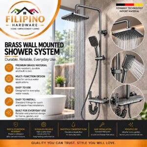 YC515 | Stainless Steel Shower Set Rain Shower Head Handheld Shower Mixer Faucet Bathroom Complete Set