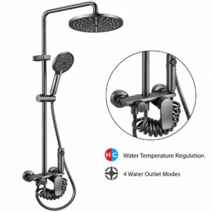 YC510 | Thermostatic Shower Set Rain Head Handheld Shower 4 Way Water Outlet Mixer Bathroom Fixture