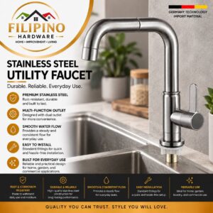 YC33 | Stainless Steel Kitchen Faucet Single Handle High Arc Gooseneck Sink Mixer Tap Brushed Finish Modern Water Faucet